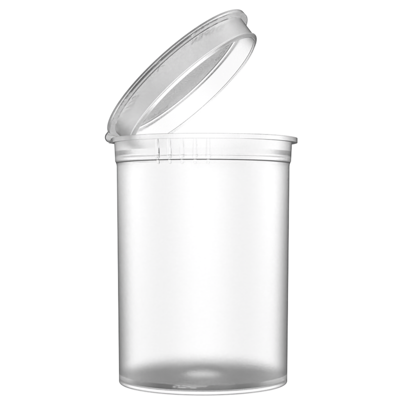 30 Dram Clear Squeeze top can cannabis marijuana packaging containers jars bottles vials dragon chewer CPSC ISO ASTM certified compliance compliant bulk airtight translucent transparent