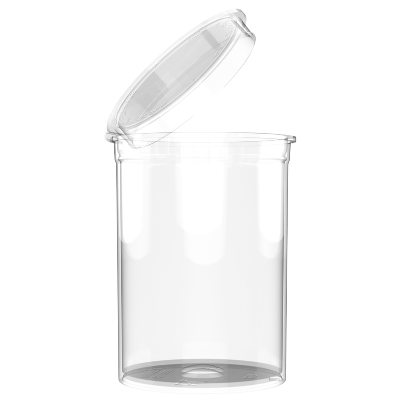 30 Dram Clear Squeeze top can cannabis marijuana packaging containers jars bottles vials dragon chewer CPSC ISO ASTM certified compliance compliant bulk airtight translucent transparent