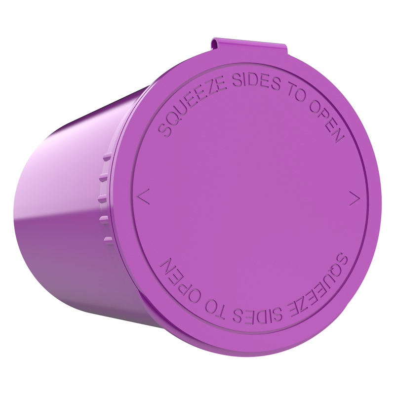 30 Dram Purple Dragon Chewer opaque pop top tube no odor smell proof containers fast shipping. Capacity 14 gram 1/2 half ounce long term food storage empty wholesale with lids
