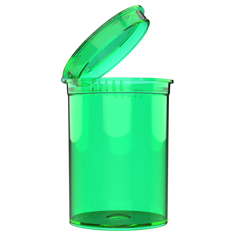 30 Dram Translucent Green Squeeze top can cannabis marijuana packaging containers jars bottles vials dragon chewer CPSC ISO ASTM certified compliance compliant bulk airtight translucent transparent