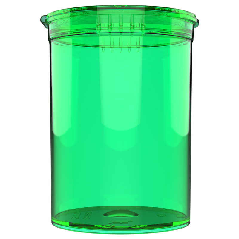 30 Dram Dragon Chewer Translucent Green Pop Top CR Child Resistant Compliant Wholesale Packaging Storage Containers Bottles Jars 1/8th ounce 3.5 gram 1/4th ounce oz cans near me USA translucent transparent