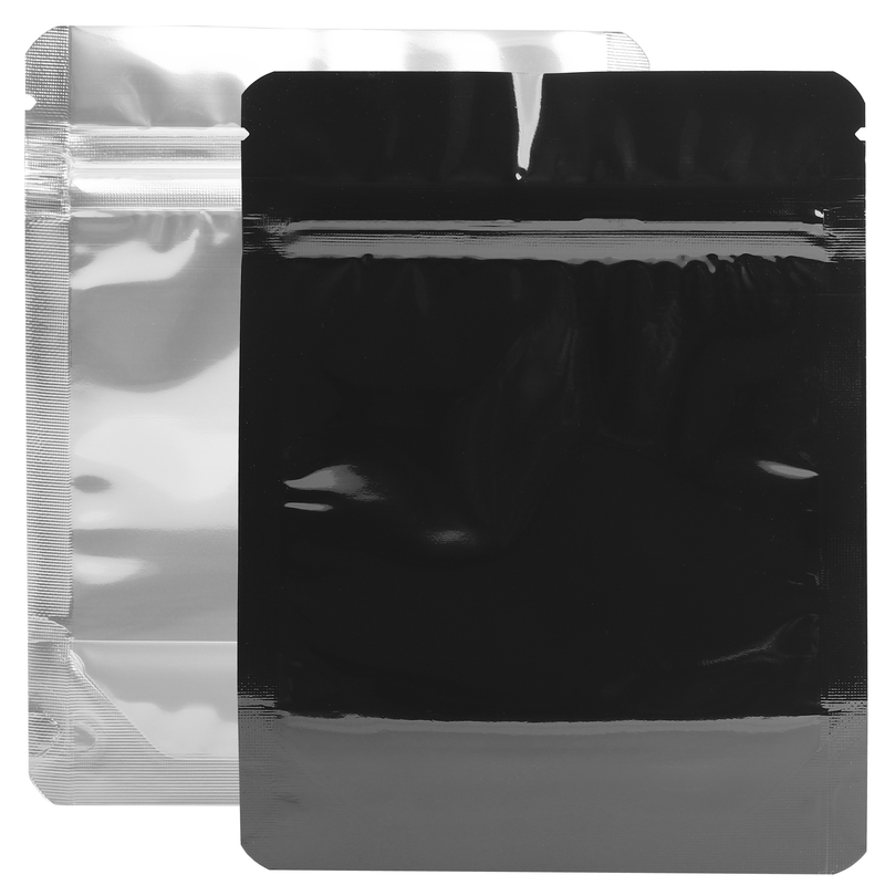 1/8 Ounce 4 X 5 Gloss Black & Gloss Clear Mylar Bags - (1000 qty.)