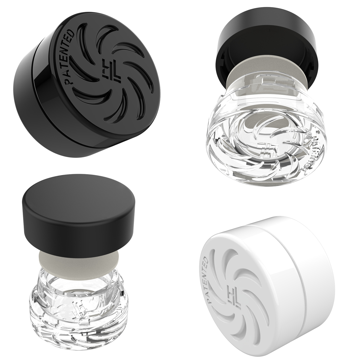 Supercell 5 ML 5ML HIGHLOCK glass wholesale bulk concentrate container jar with carb cap. Premium concentrate smell proof container packaging. Wax, oil, shatter and dab glass storage jar available at Dragon Chewer. Clear glass, black cap and Teflon non-stick seal or liner. Custom labels, boxes and direct print available.