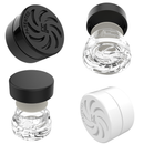 Supercell 5 ML 5ML HIGHLOCK glass wholesale bulk concentrate container jar with carb cap. Premium concentrate smell proof container packaging. Wax, oil, shatter and dab glass storage jar available at Dragon Chewer. Clear glass, black cap and Teflon non-stick seal or liner. Custom labels, boxes and direct print available.