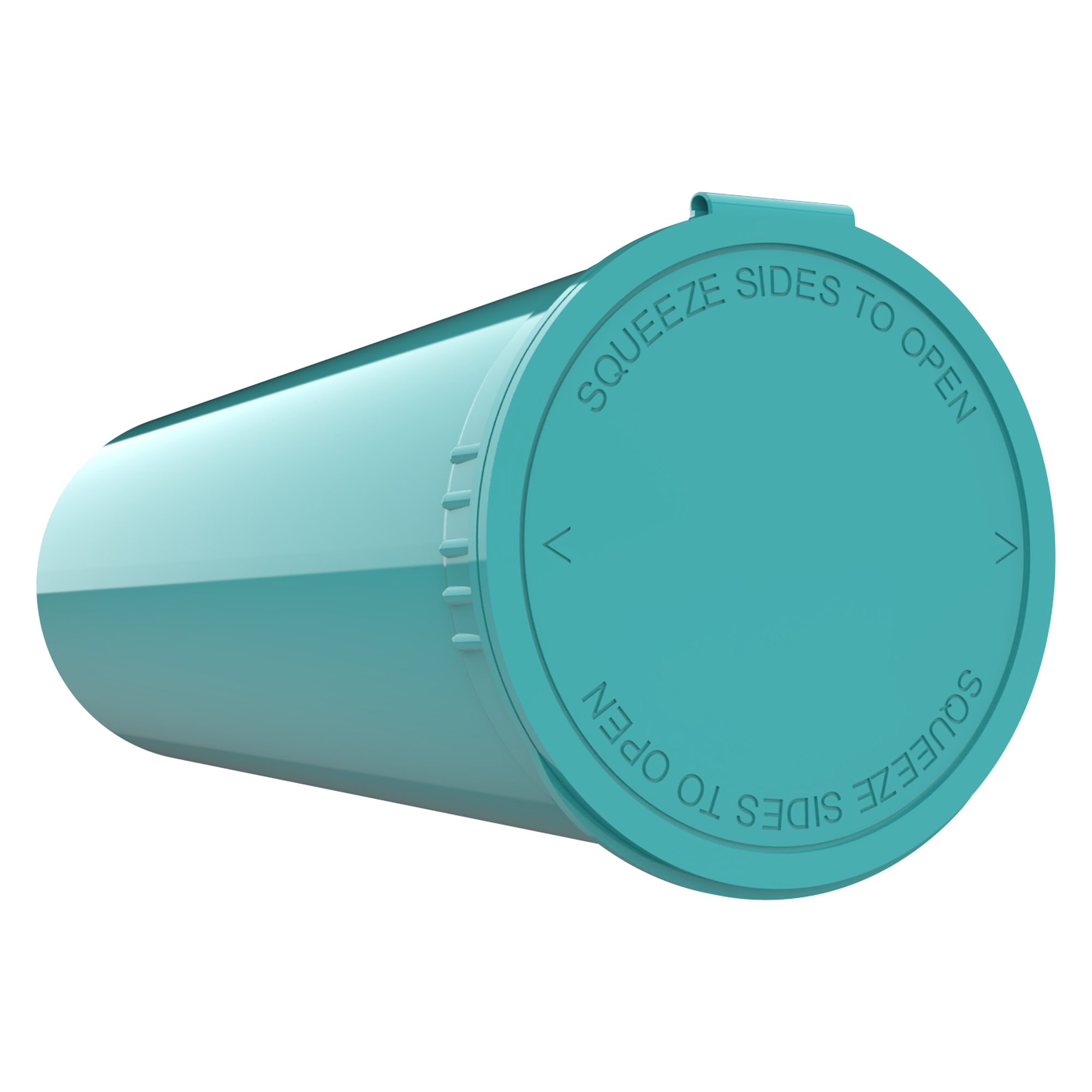 60 Dram Opaque Aqua Child Resistant Pop Top Bottles (75 qty.)