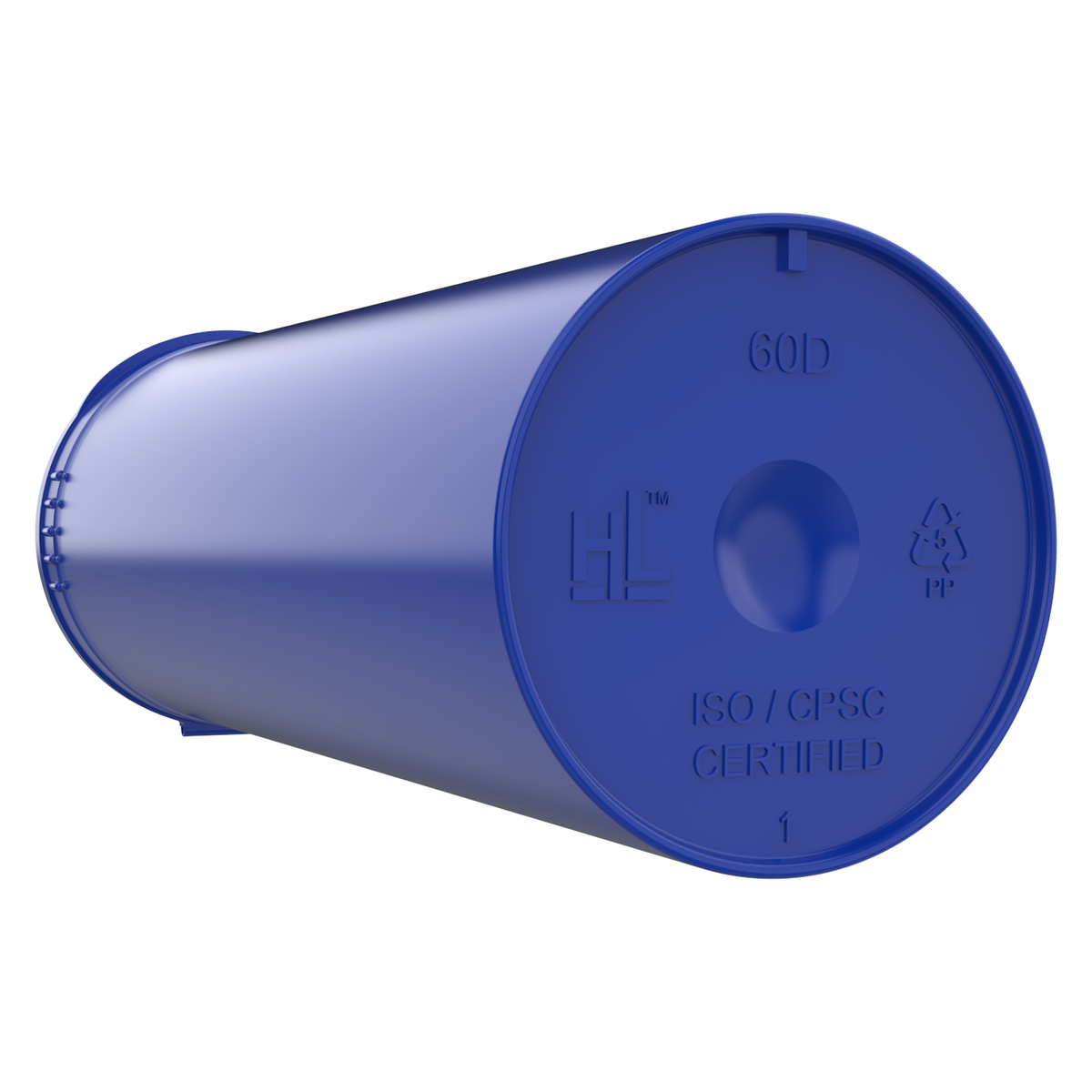 60 Dram Opaque Blue Child Resistant Pop Top Bottles (75 qty.)