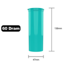 60 Dram Opaque Tiffany Blue Child Resistant Pop Top Bottles (75 qty.) - Dragon Chewer