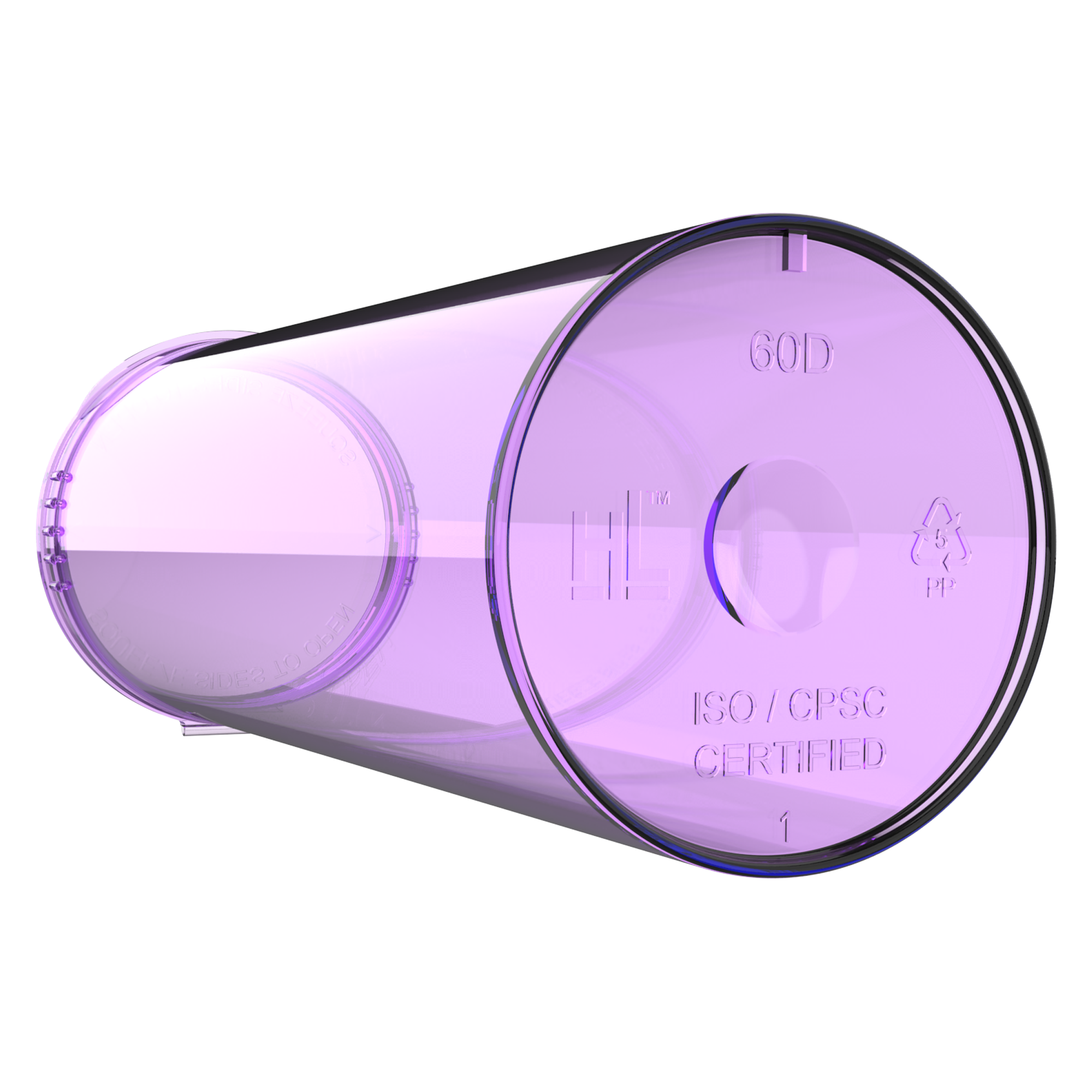 60 Dram Translucent Purple Child Resistant Pop Top Containers (75 qty.) - Dragon Chewer