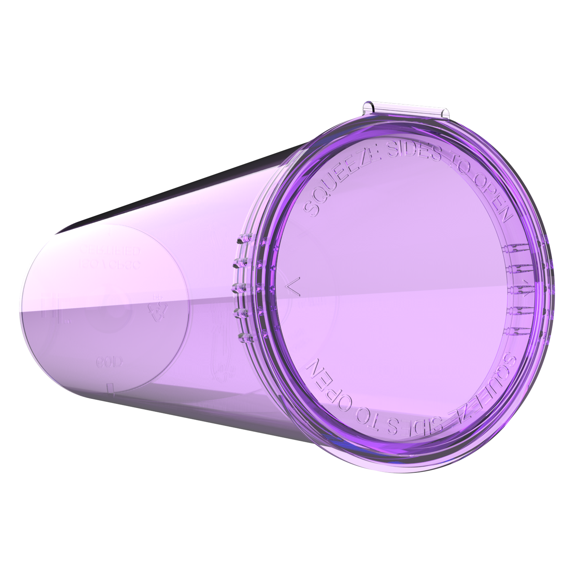 60 Dram Translucent Purple Child Resistant Pop Top Containers (75 qty.) - Dragon Chewer