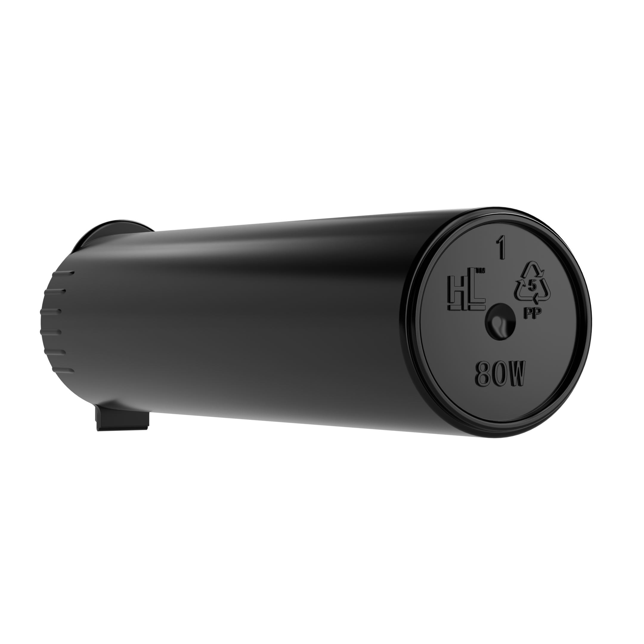 80mm Wide Black Pop Top Pre Roll Child Resistant Tubes - OPEN LID (600 qty.)