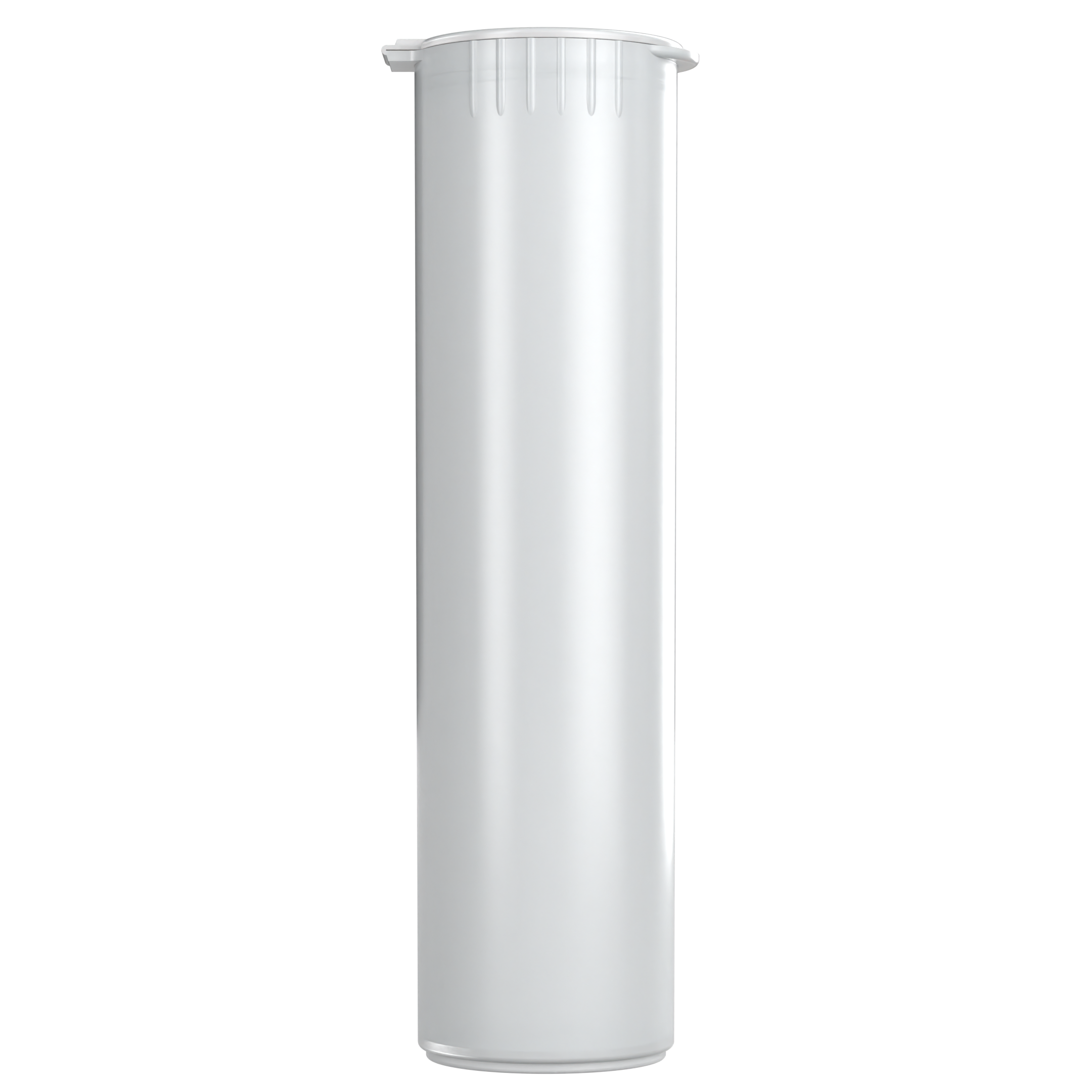 80mm Wide White Pop Top Pre Roll Child Resistant Tubes - OPEN LID (600 qty.)