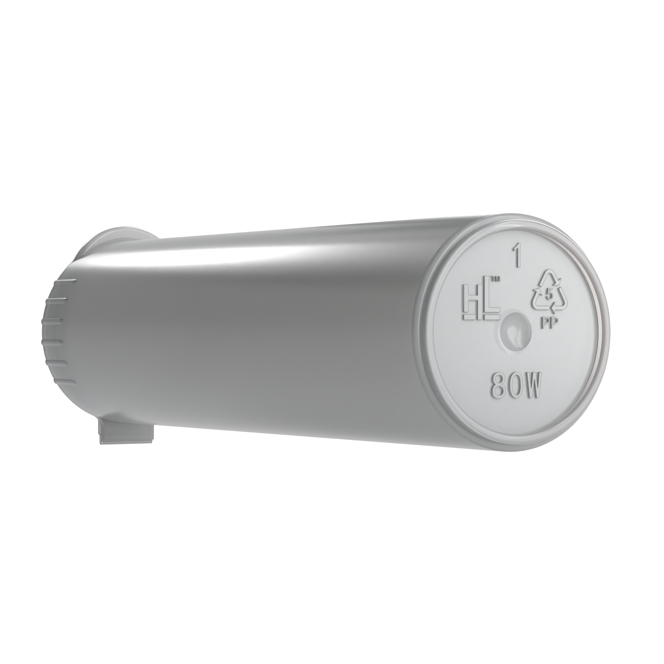 80mm Wide White Pop Top Pre Roll Child Resistant Tubes - OPEN LID (600 qty.)