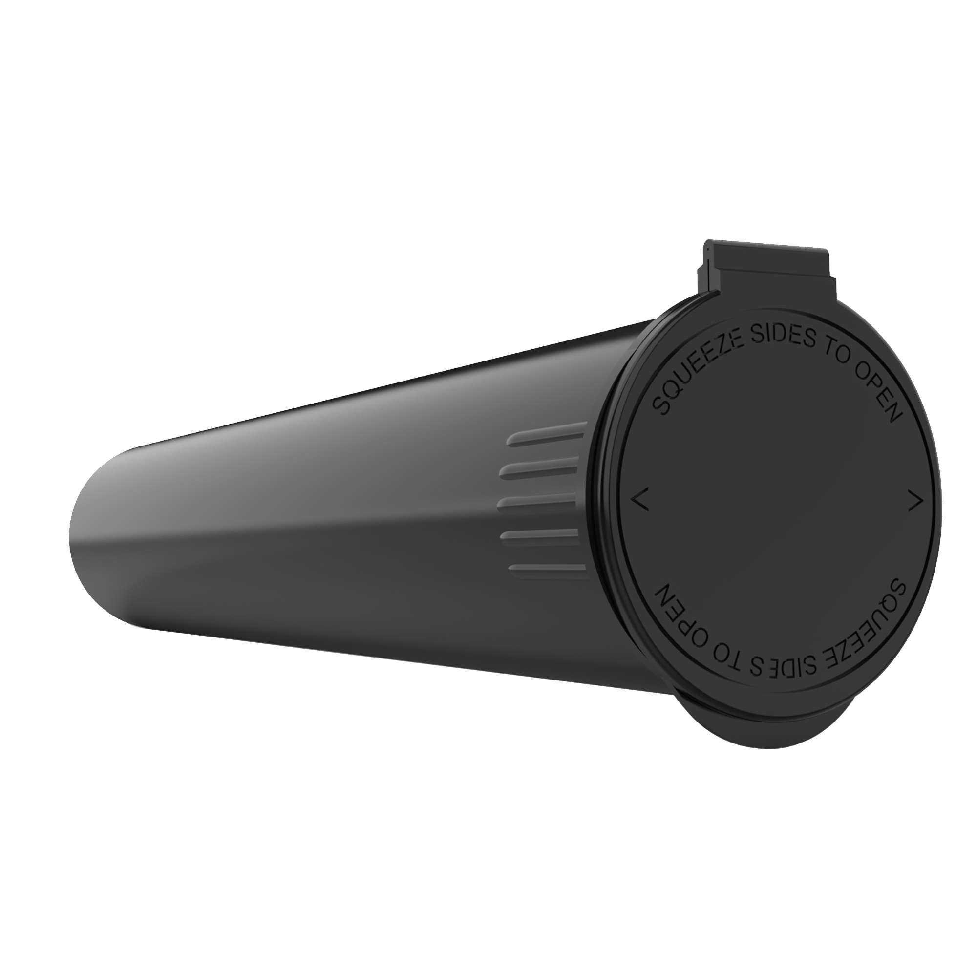 80mm Black Pop Top Pre Roll Child Resistant Tubes - OPEN LID (1,150 qty.) - Dragon Chewer