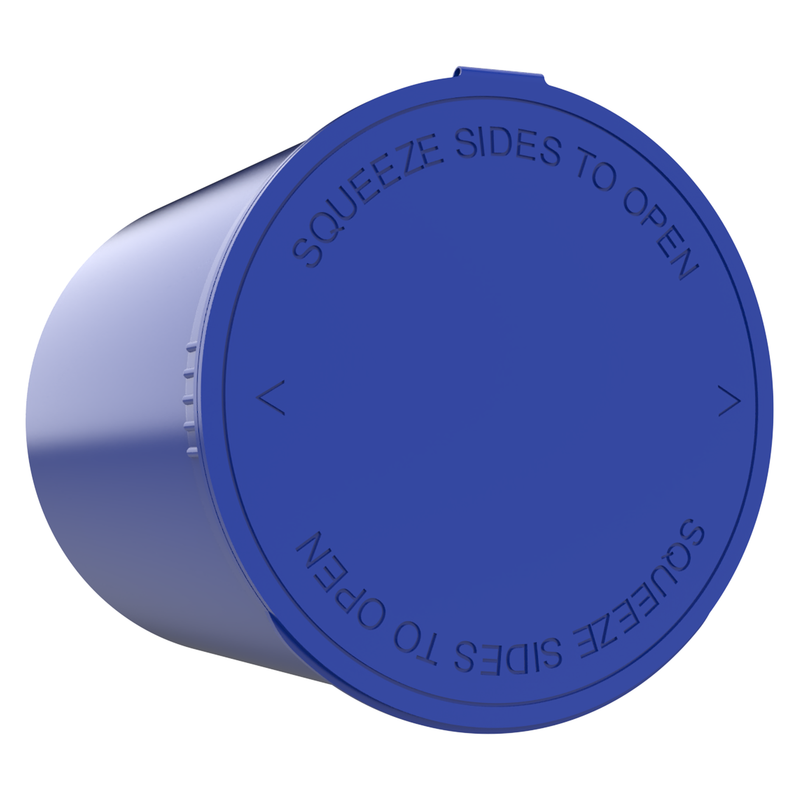 90 Dram blue Dragon Chewer opaque pop top tube no odor smell proof containers fast shipping compliance CPSC ASTM compliant 
