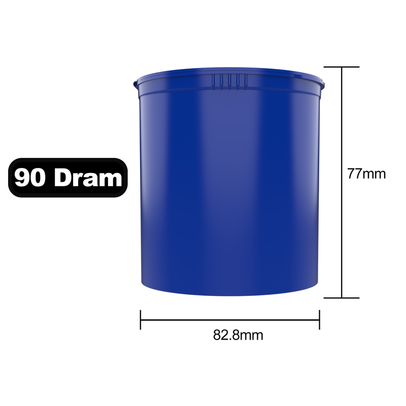 90 Dram Dragon Chewer Blue Big Pop Top diagram size template supplies. Capacity 1 one ounce 1/2 oz.