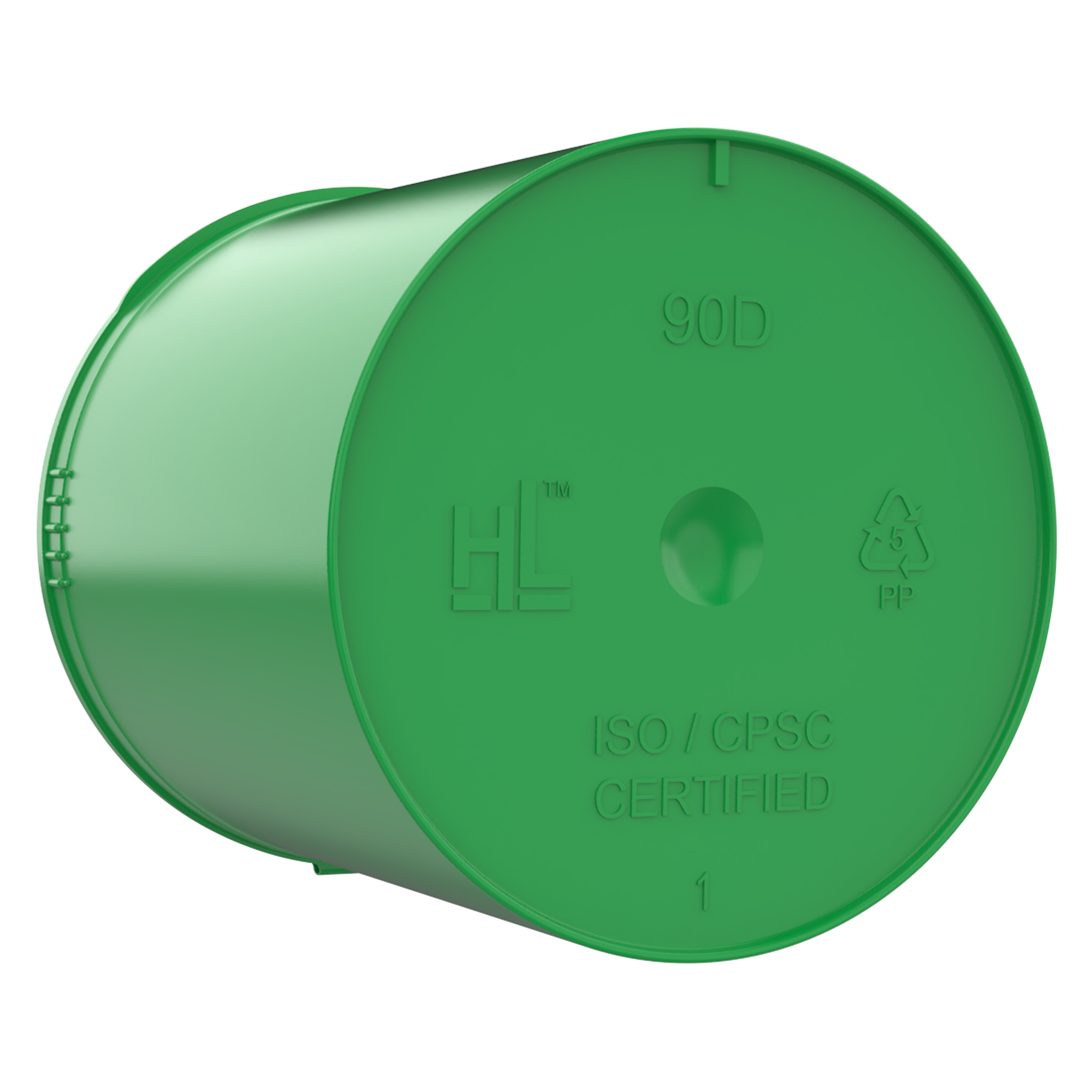 90 Dram Opaque Green Child Resistant Pop Top Bottles (60 qty.)