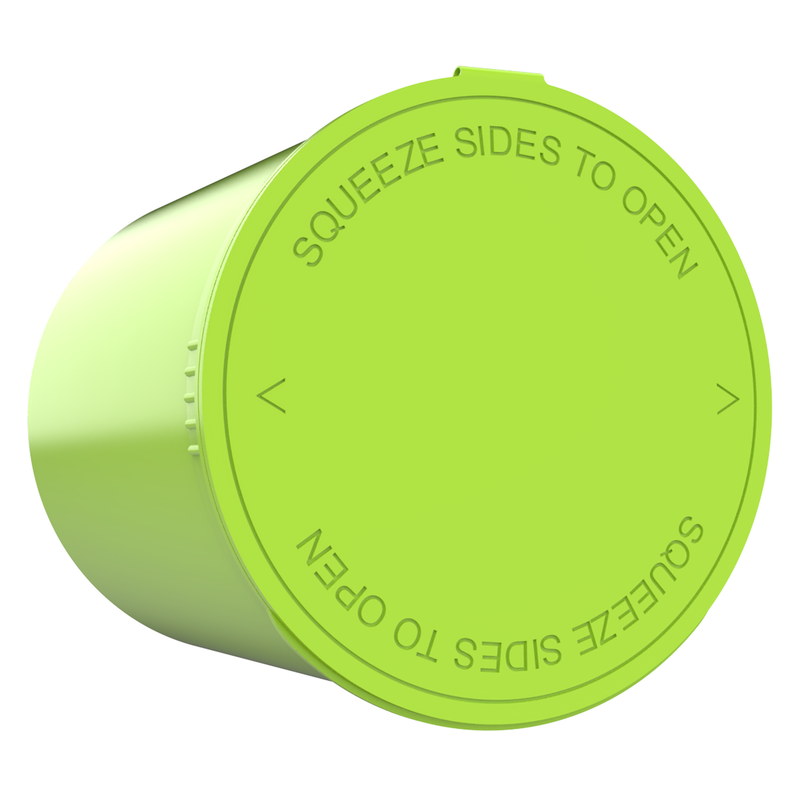 90 Dram Lime Green Dragon Chewer opaque pop top tube no odor smell proof containers fast shipping compliance CPSC ASTM compliant 