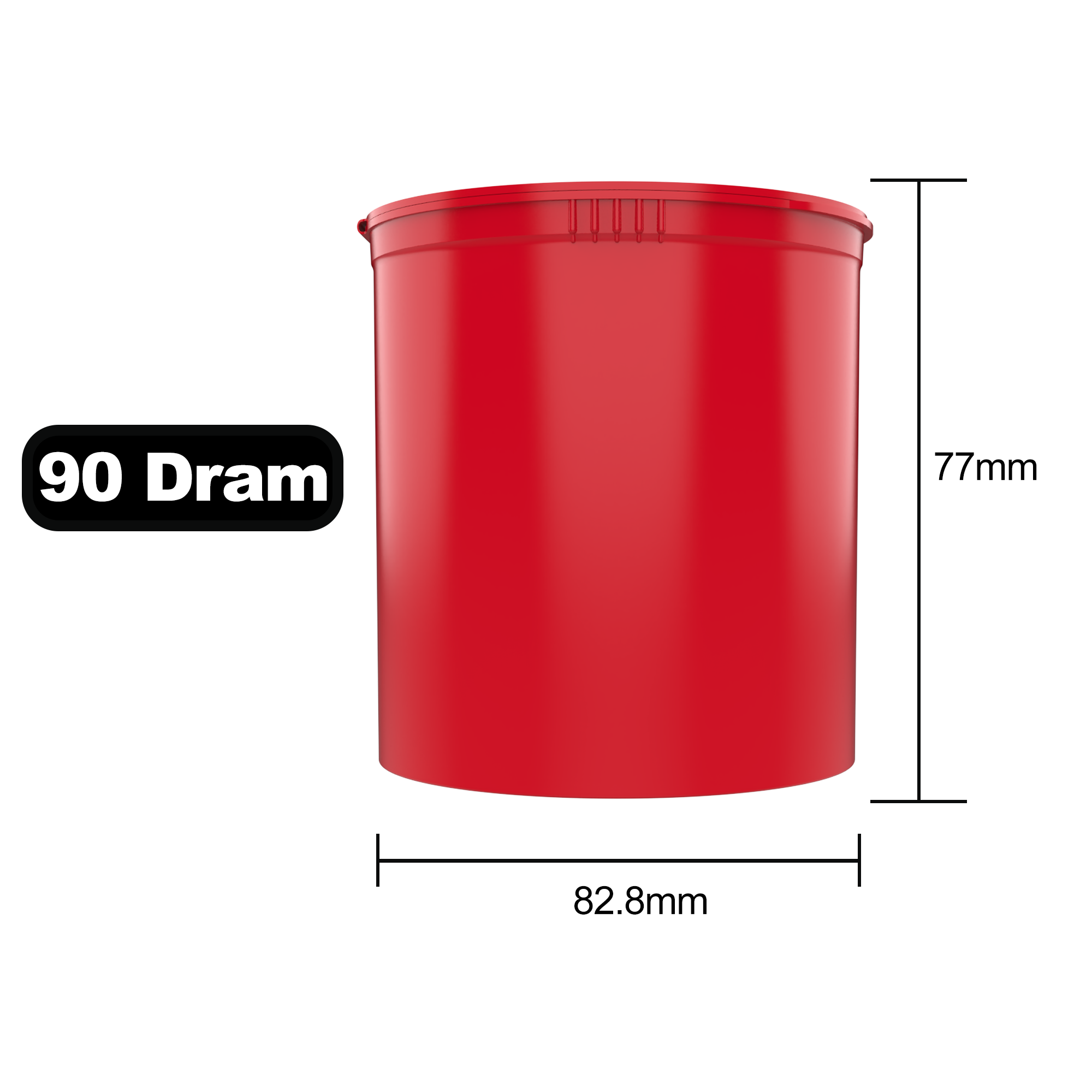 90 Dram Strawberry Red Child Resistant Pop Top Bottles (60 qty.)