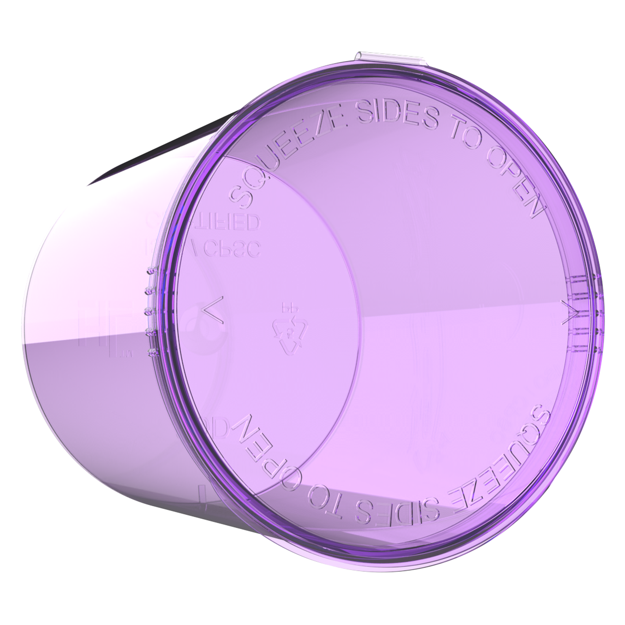 90 Dram Translucent Purple Child Resistant Pop Top Containers (60 qty.