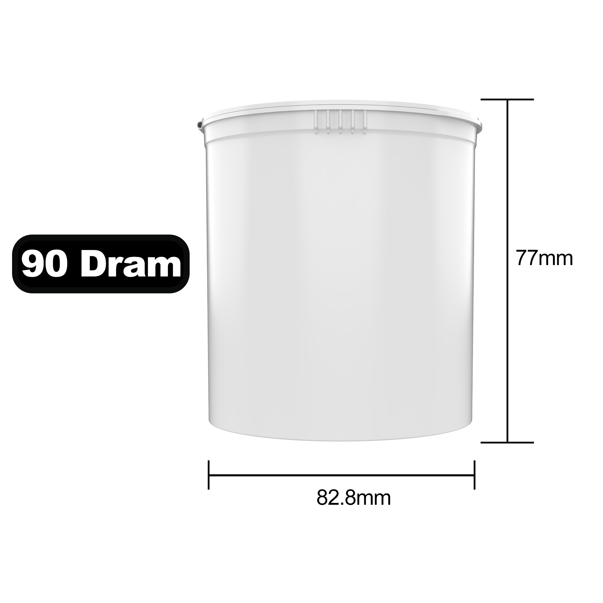 90 Dram Opaque White Child Resistant Pop Top Bottles (60 qty.)