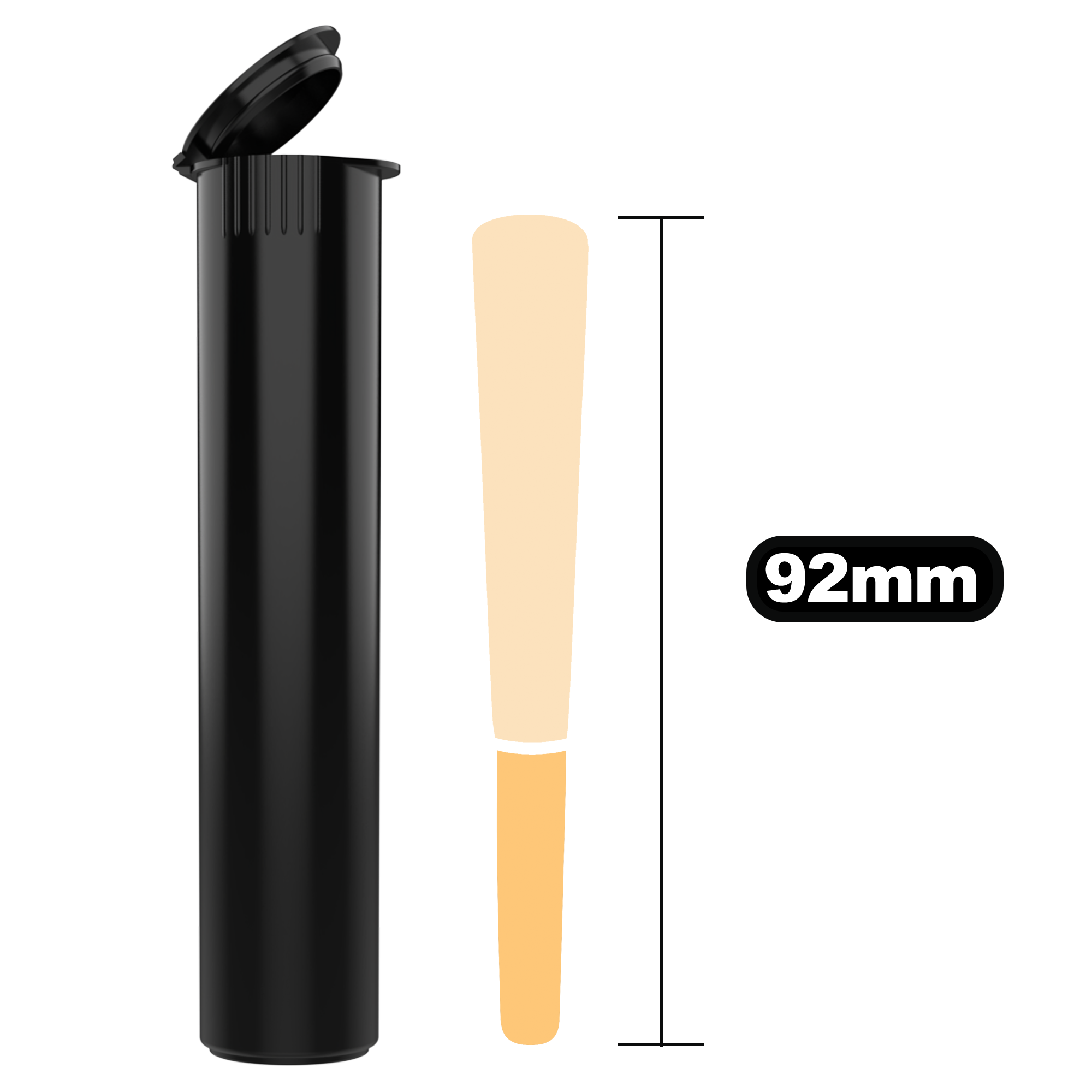92mm_tube_blk_single_open_cone