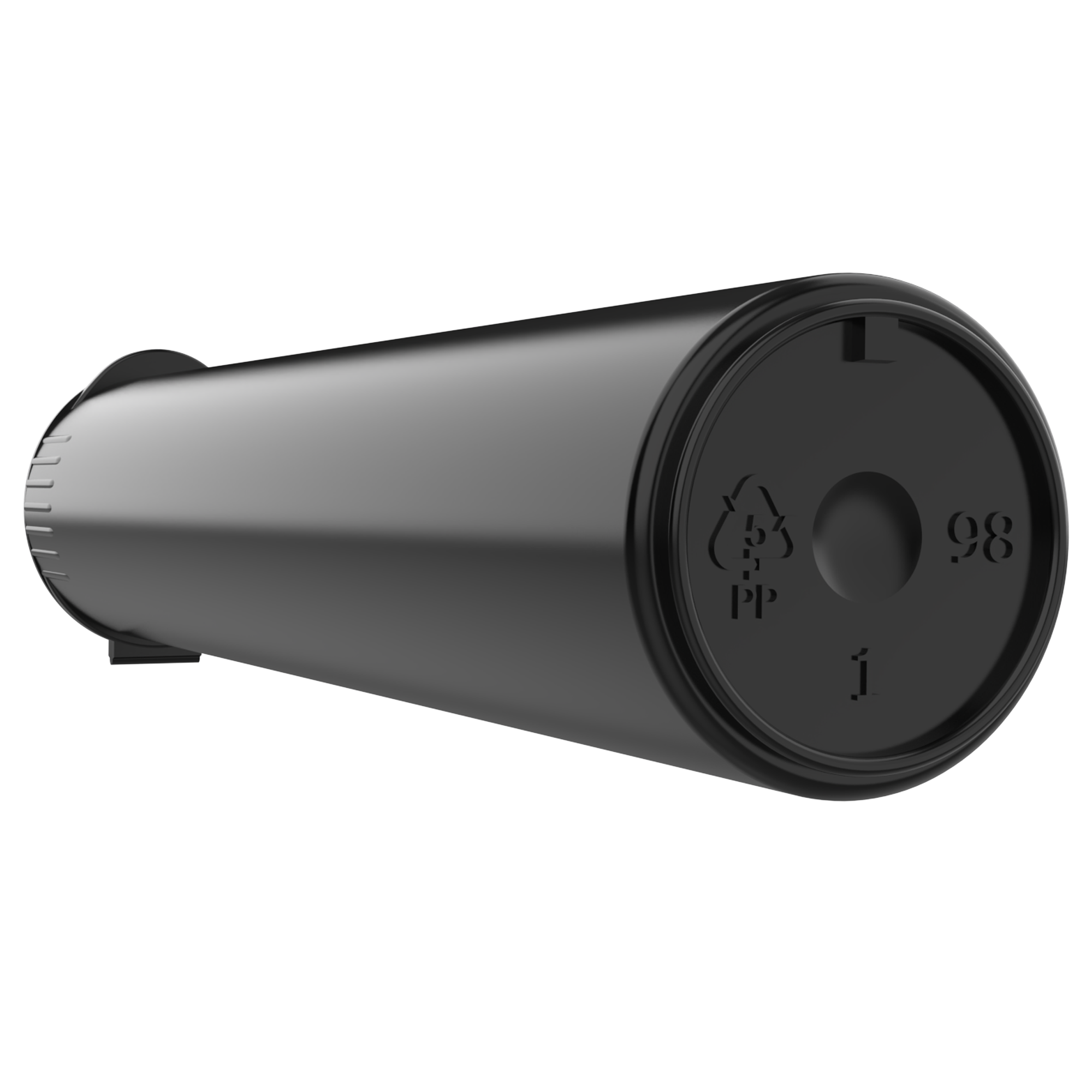 92mm Black Pop Top Pre Roll Child Resistant Tubes -  OPEN LID (675 qty.) - Dragon Chewer