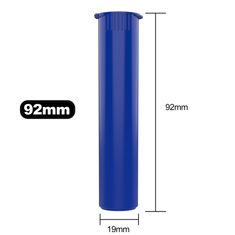 92mm Blue Pop Top Pre Roll Child Resistant Tubes - (700 qty.)