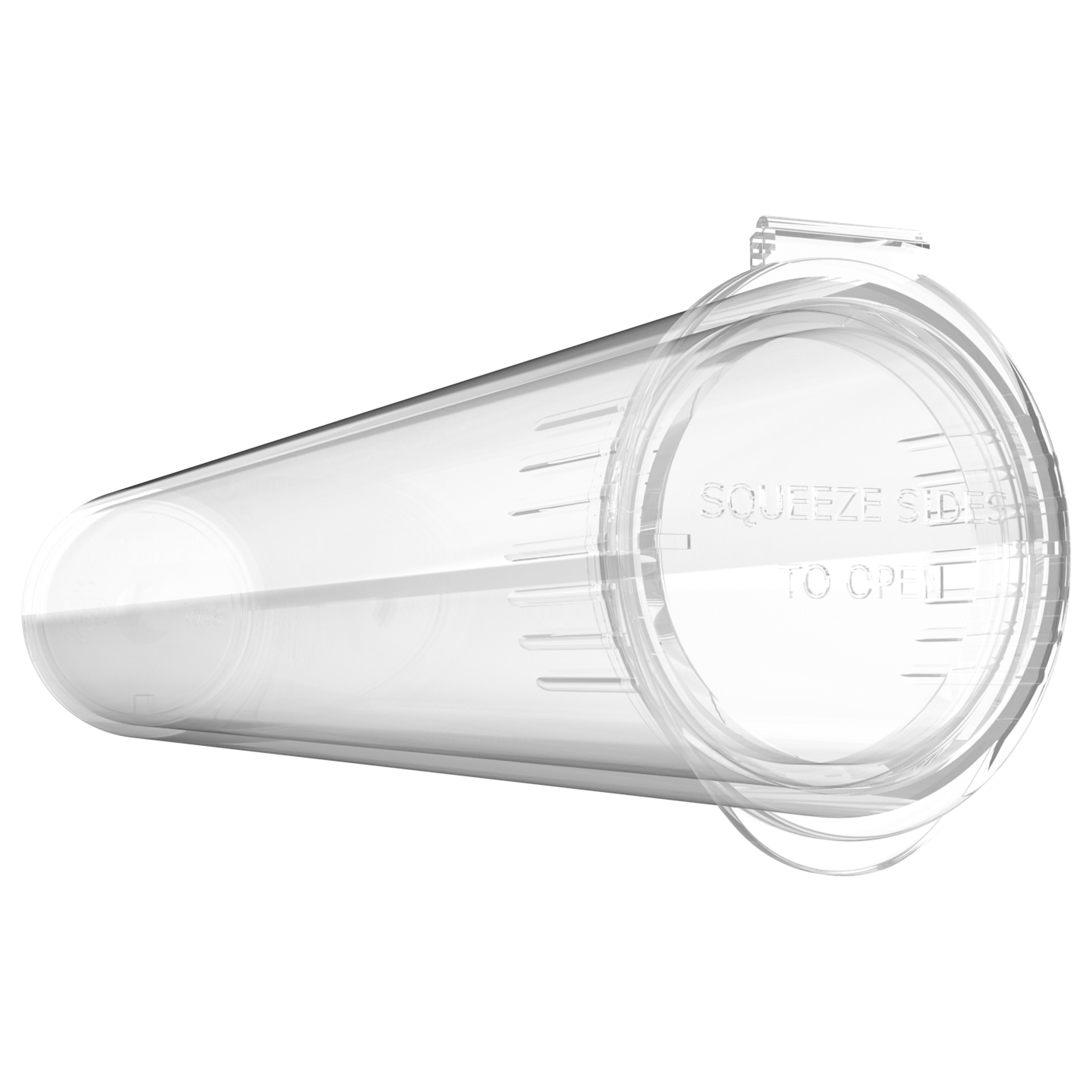92mm Clear Pop Top Pre Roll Child Resistant Tubes - (700 qty.)
