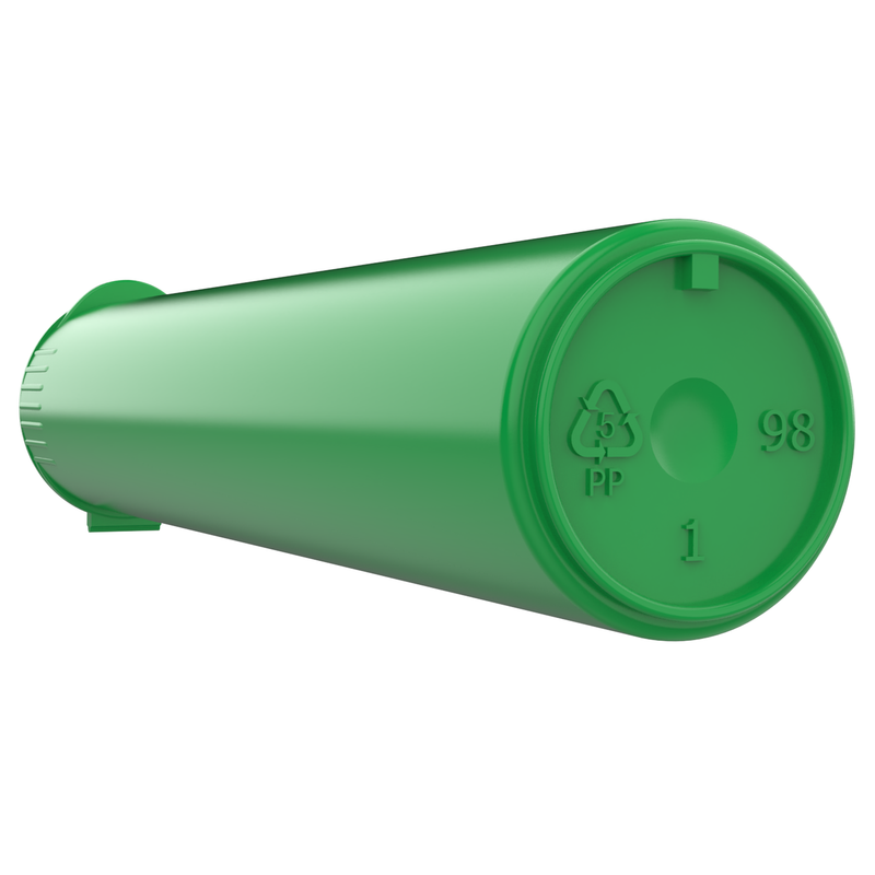 92mm Green Pop Top Pre Roll Child Resistant Tubes - (700 qty.)
