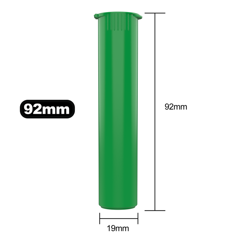 92mm Green Pop Top Pre Roll Child Resistant Tubes - (700 qty.)