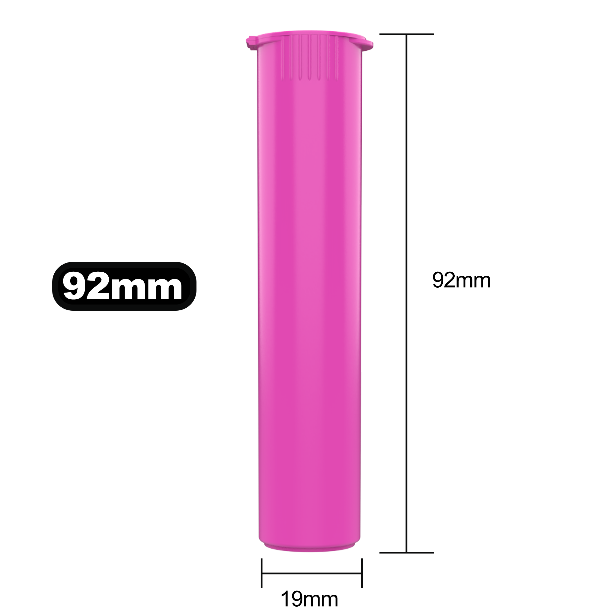 92mm Pink Pop Top Pre Roll Child Resistant Tubes - (700 qty.)