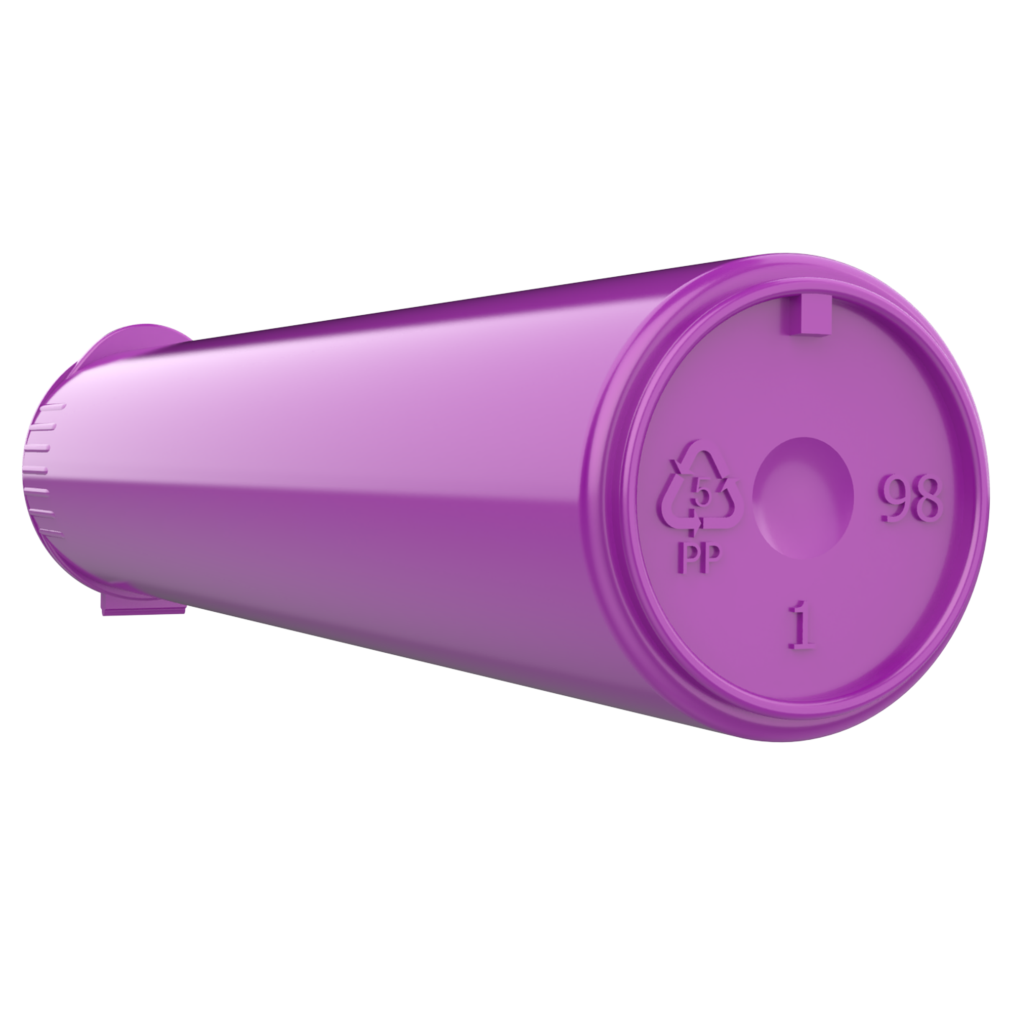92mm Purple Pop Top Pre Roll Child Resistant Tubes - OPEN LID (675 qty.) - Dragon Chewer