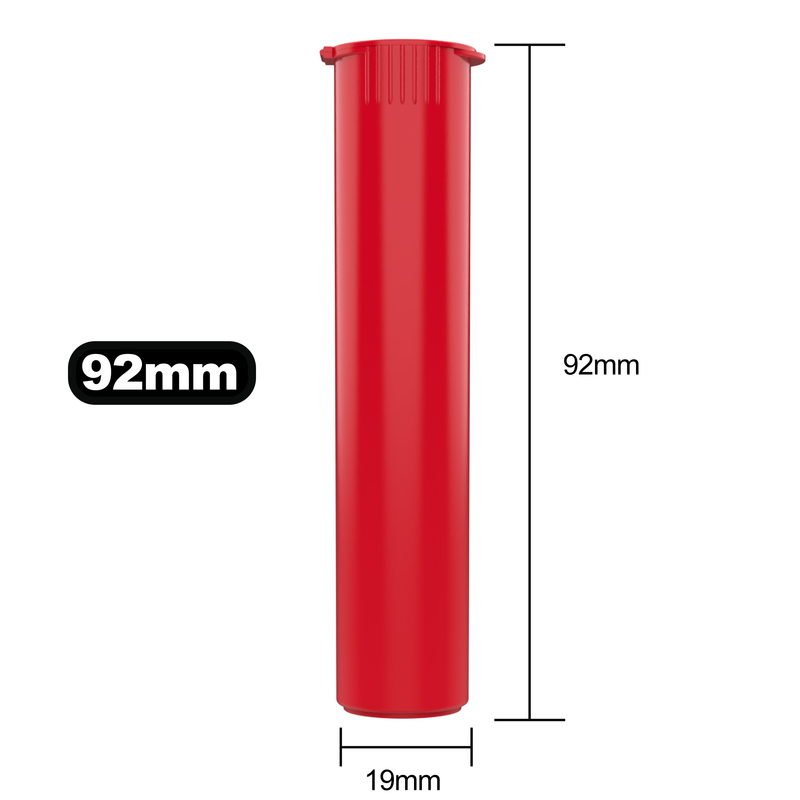 92mm Red Pop Top Pre Roll Child Resistant Tubes - (700 qty.)