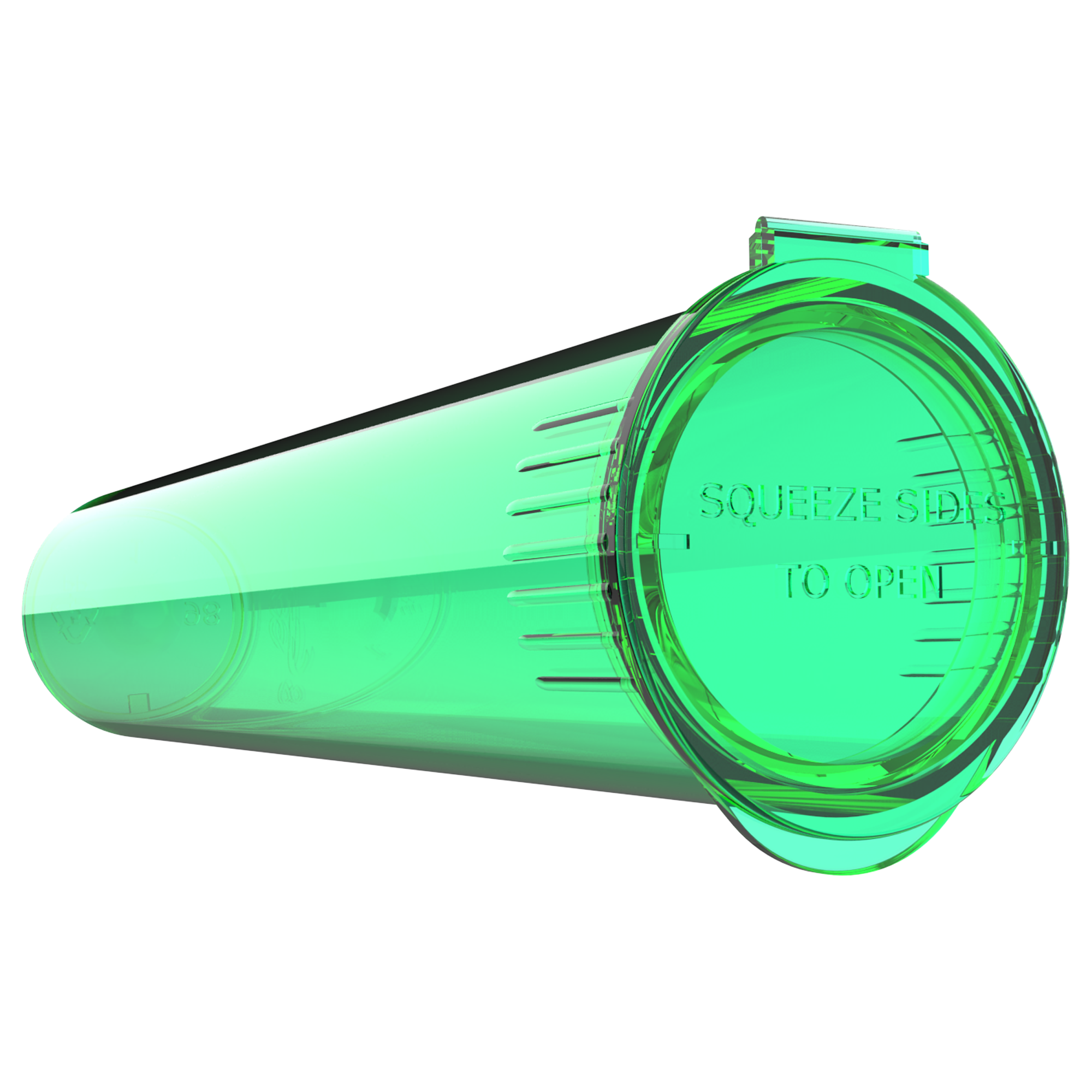 92mm Translucent Green Pop Top Pre Roll Child Resistant Tubes - (700 qty.) - Dragon Chewer