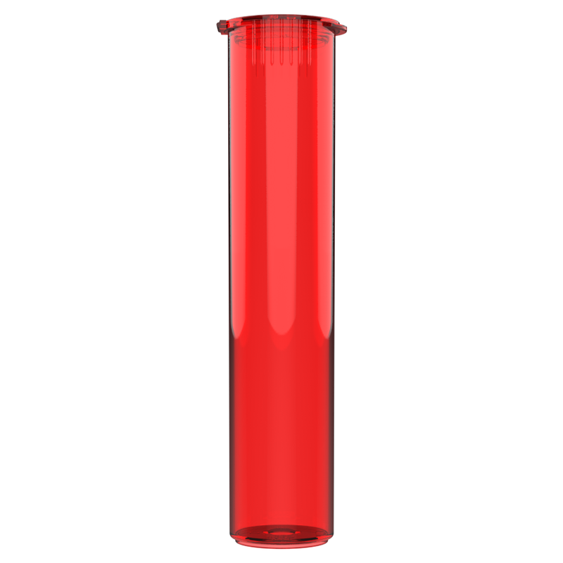 92mm Translucent Red Pop Top Pre Roll Child Resistant Tubes - (700 qty.)