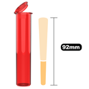 92mm Translucent Red Pop Top Pre Roll Child Resistant Tubes - (700 qty.) - Dragon Chewer