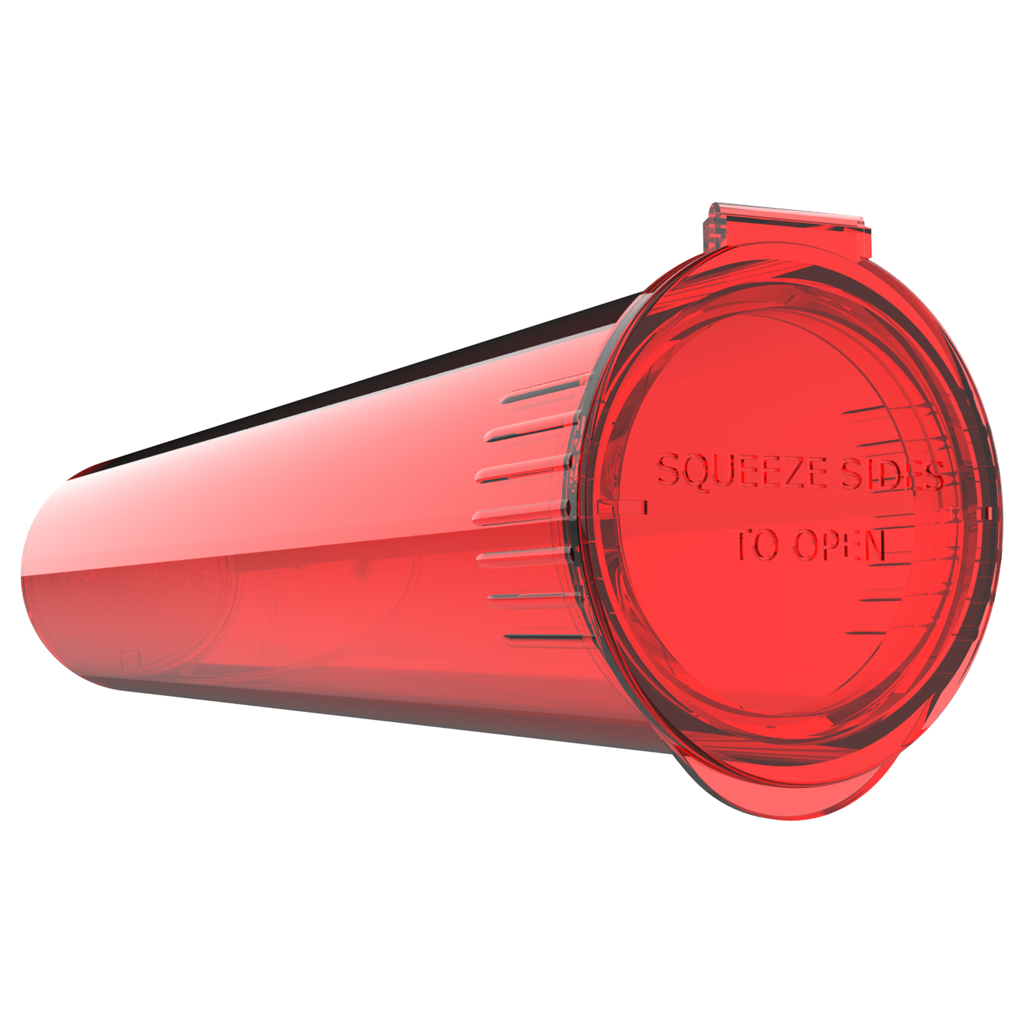 92mm Translucent Red Pop Top Pre Roll Child Resistant Tubes - (700 qty.) - Dragon Chewer