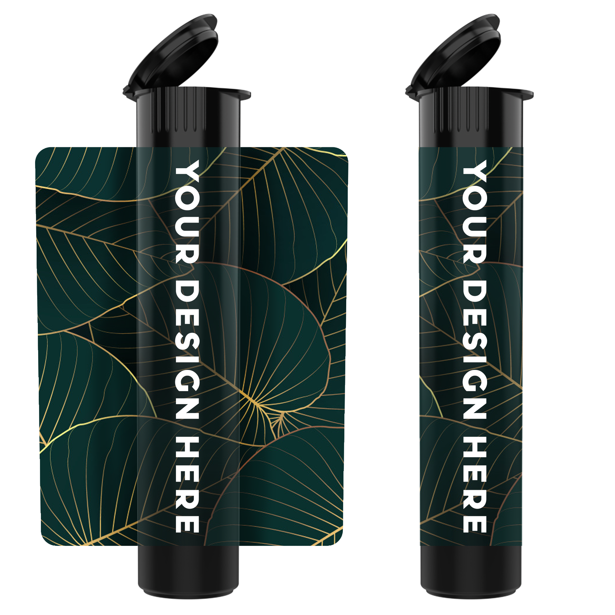 92mm Pop Top Pre Roll CR Tube Premium Custom Labels (2,500 qty.) - USA MADE - Dragon Chewer