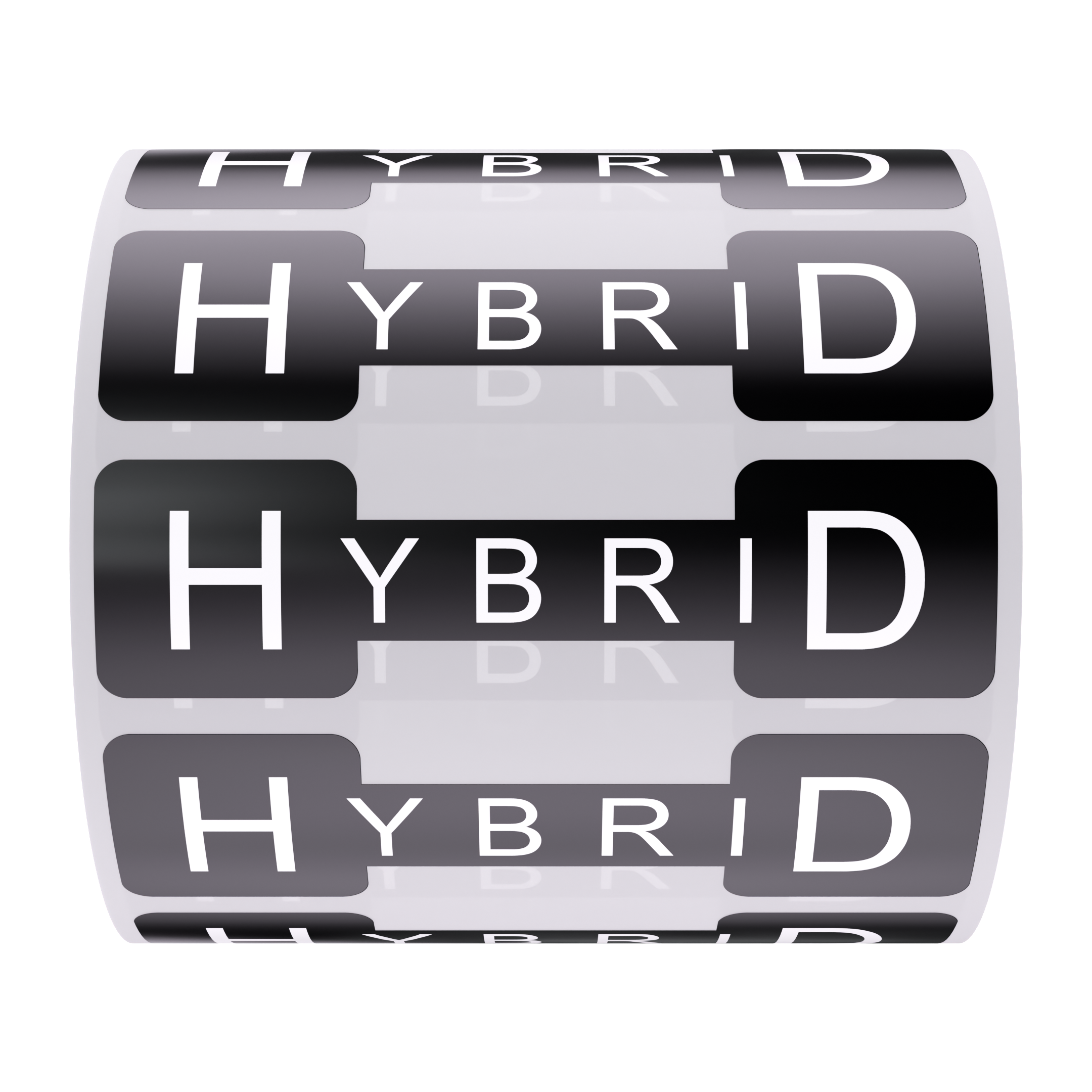Black Tamper Evident Universal Marijuana Strain Labels - Hybrid (1,000 qty.)