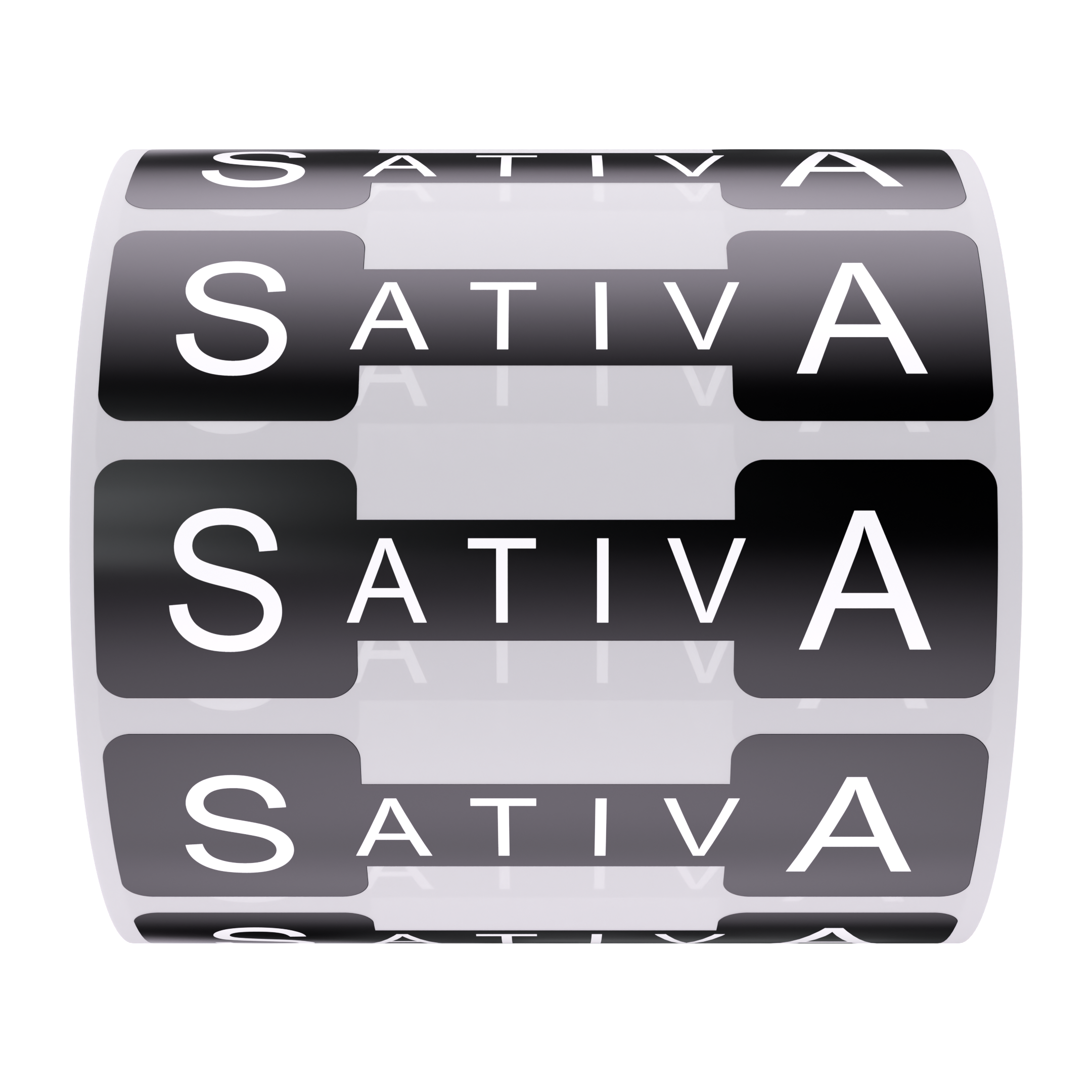 Black Tamper Evident Universal Marijuana Strain Labels - Sativa (1,000 qty.)