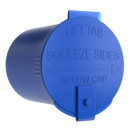 Blue 6 dram latch top pop top child resistant container bottle vial 8 4 dr wholesale packaging smell proof supplies dragon chewer template die diagram size bulk 1 gram 1g CR squeeze top airtight highlock HL nearby near me vial bottle sizes cap small