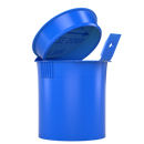 Blue 6 dram latch top pop top child resistant container bottle vial 8 4 dr wholesale packaging smell proof supplies dragon chewer template die diagram size bulk 1 gram 1g CR squeeze top airtight highlock HL nearby near me vial bottle small