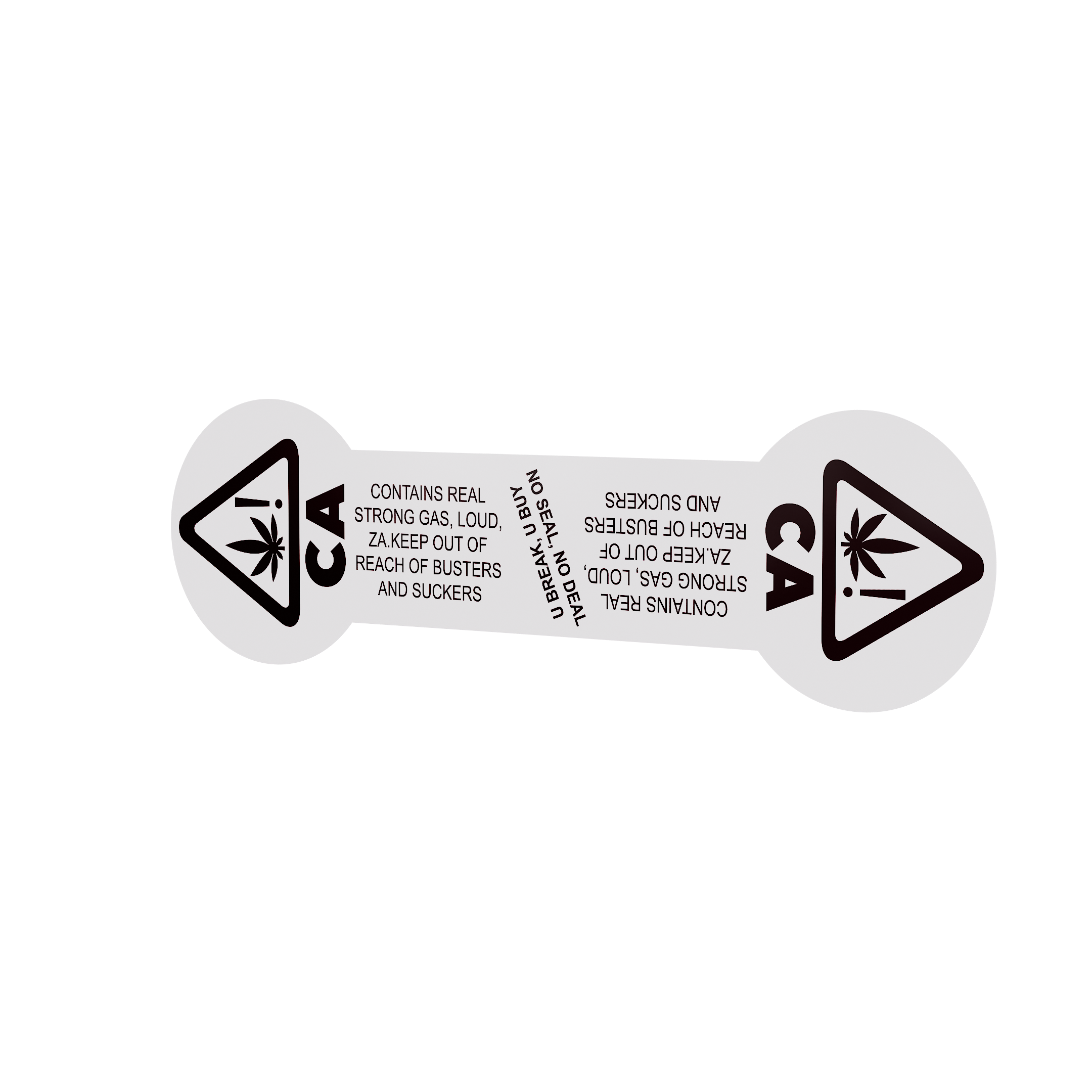 California Tamper Evident Universal THC ! Marijuana Symbol Labels (1,000 qty.)