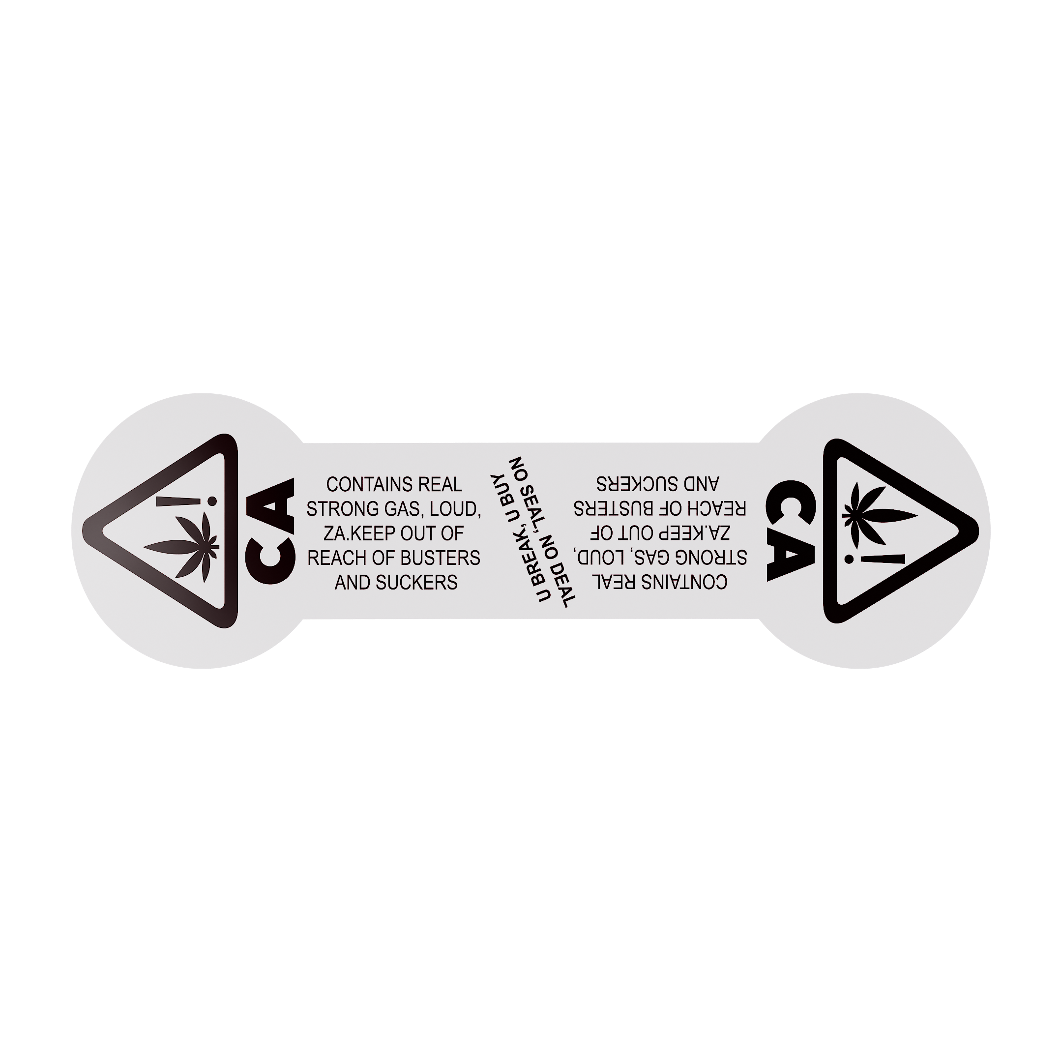 California Tamper Evident Universal THC ! Marijuana Symbol Labels (1,000 qty.)