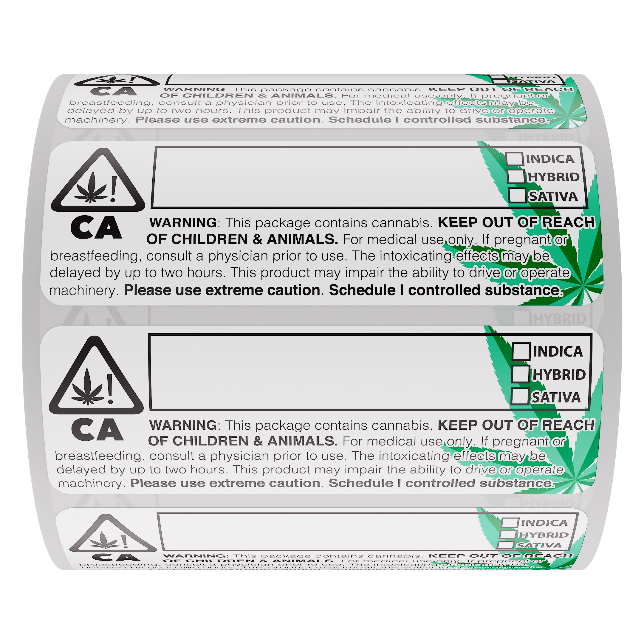 California V2 Universal Symbol Rx Compliant Marijuana Strain Labels (1,000 qty.)