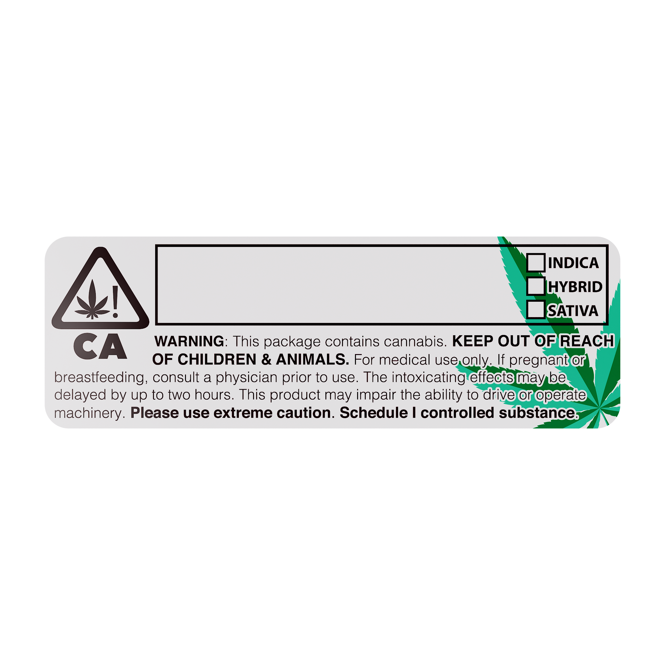 California V2 Universal Symbol Rx Compliant Marijuana Strain Labels (1,000 qty.)