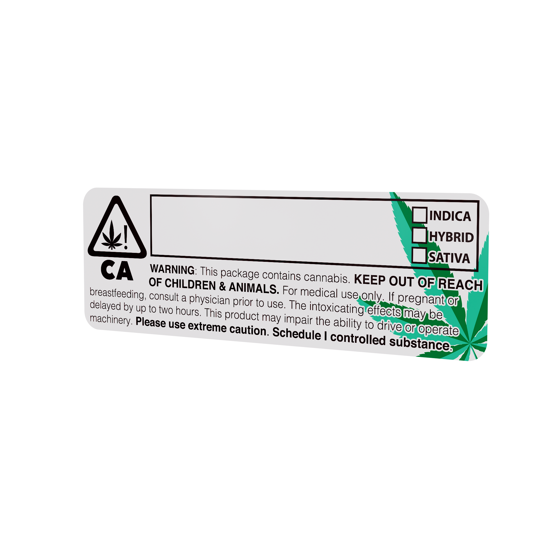 California V2 Universal Symbol Rx Compliant Marijuana Strain Labels (1,000 qty.)