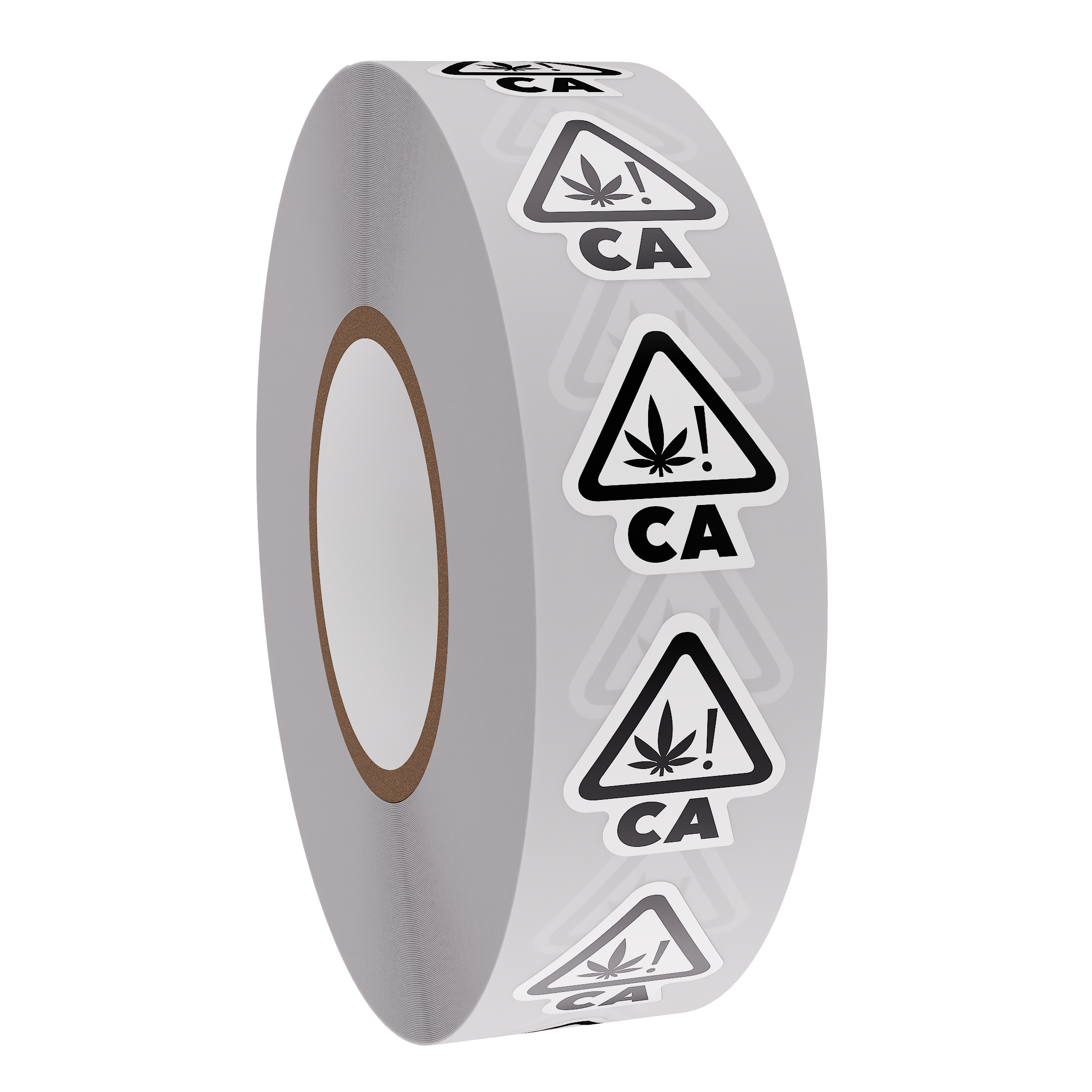 California Die Cut White Universal THC ! Marijuana Symbol Labels (1,000 qty.)