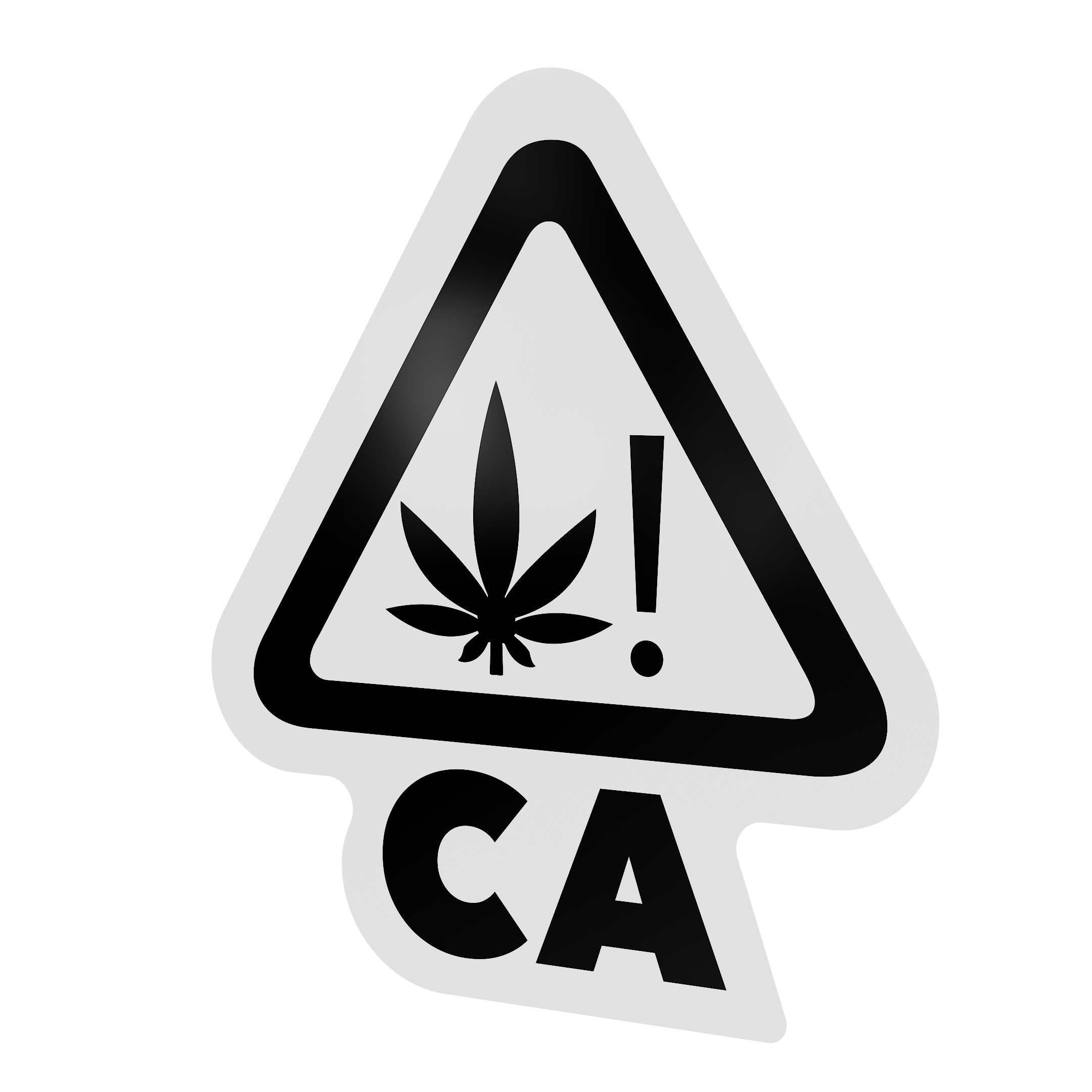 California Die Cut White Universal THC ! Marijuana Symbol Labels (1,000 qty.)