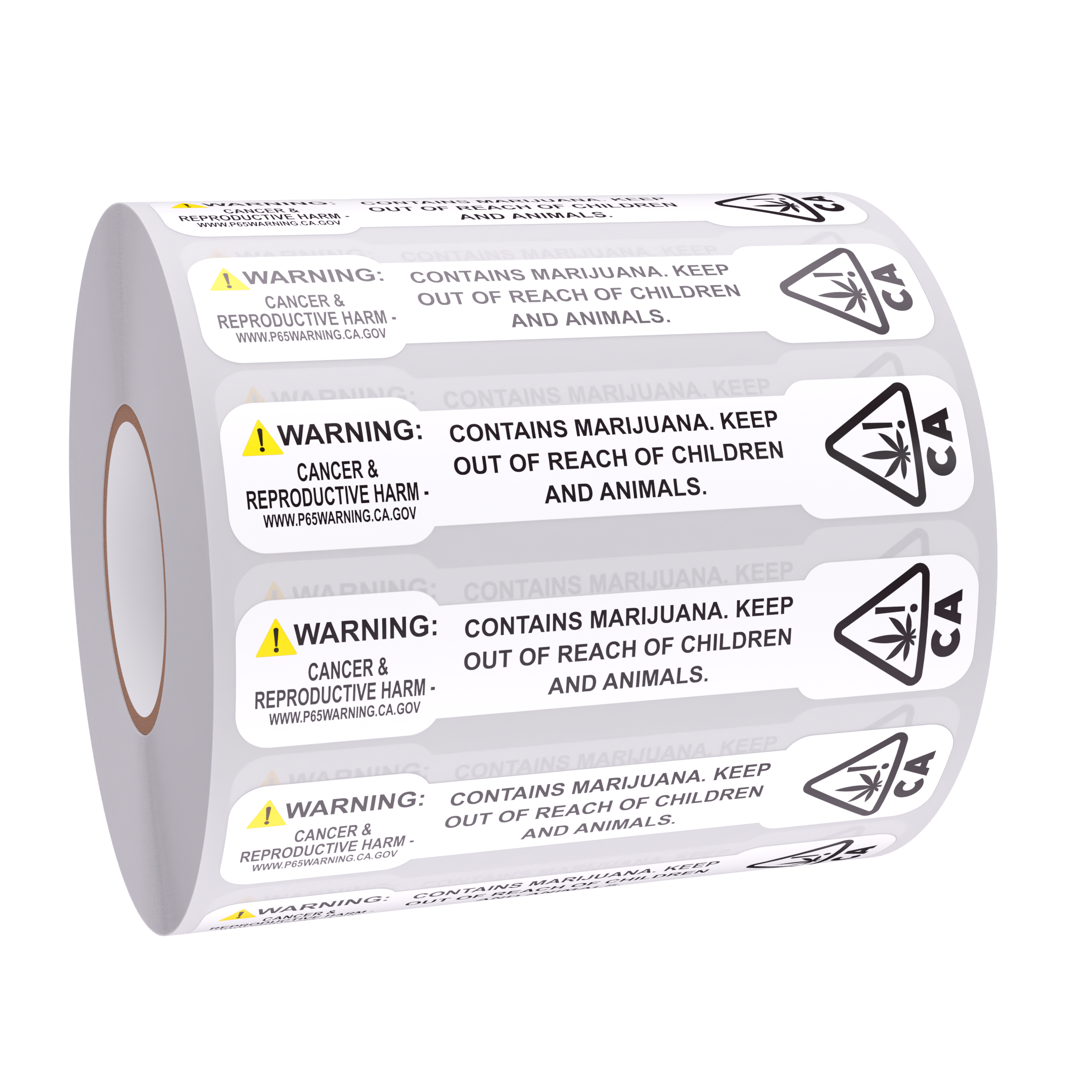 California PROP 65 Tamper Evident Universal THC ! Marijuana Symbol Labels (1,000 qty.)